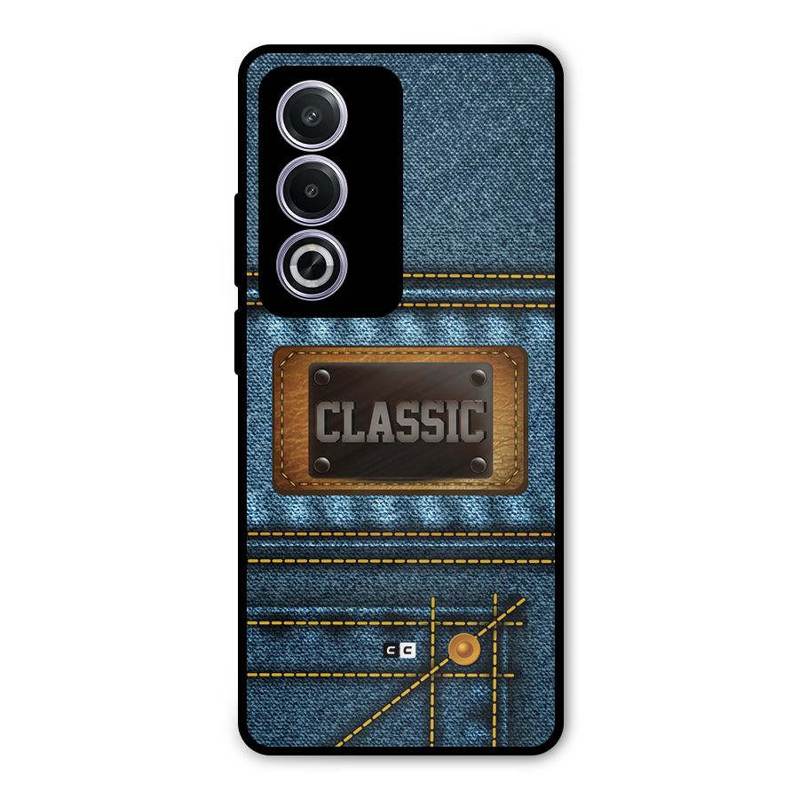 Classic Denim Metal Back Case for Oppo A3 Pro