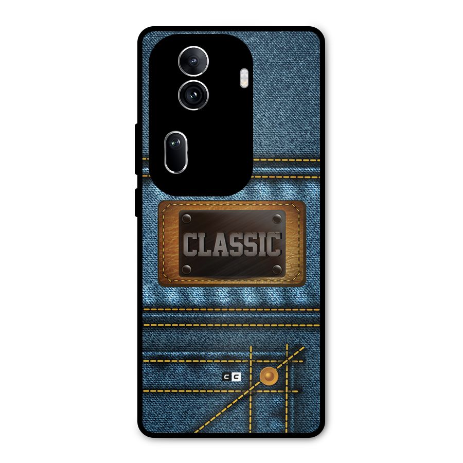 Classic Denim Metal Back Case for Oppo Reno11 Pro 5G