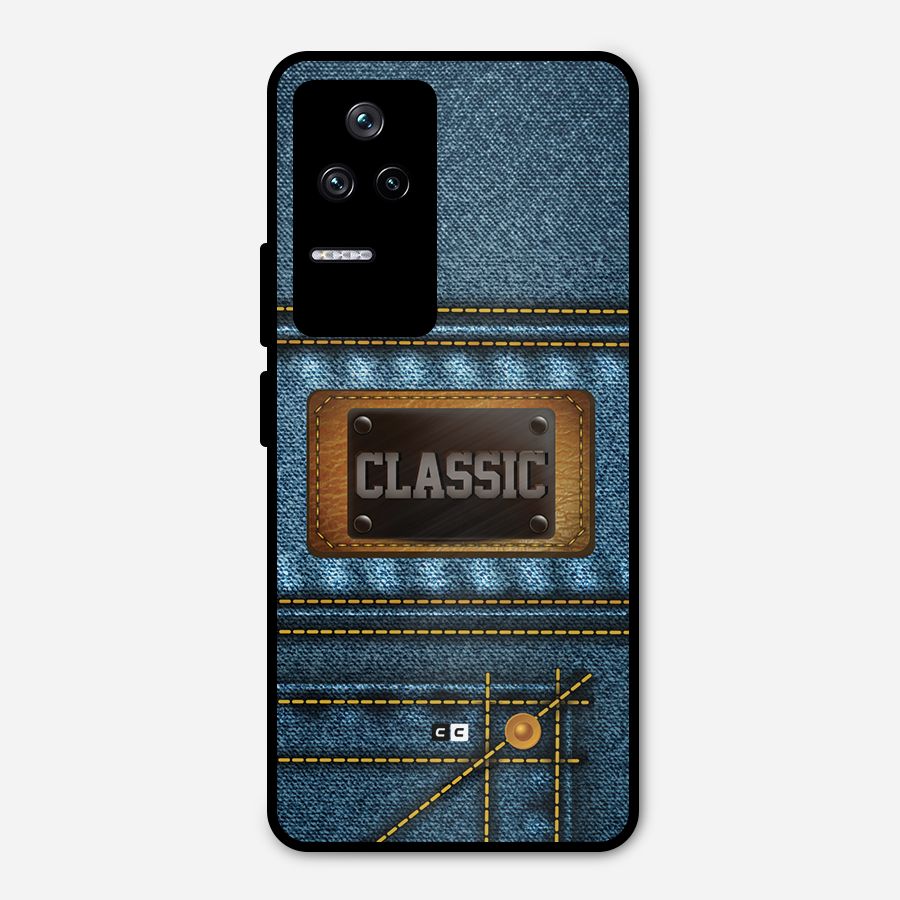 Classic Denim Metal Back Case for Poco F4 5G