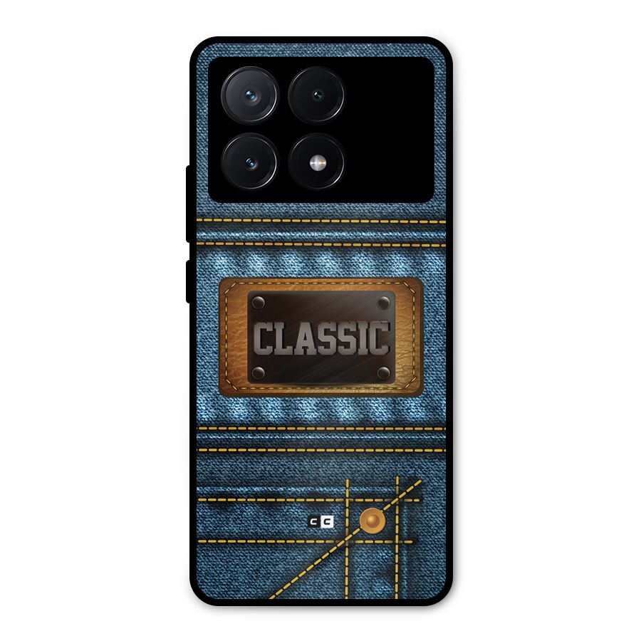 Classic Denim Metal Back Case for Poco X6 Pro