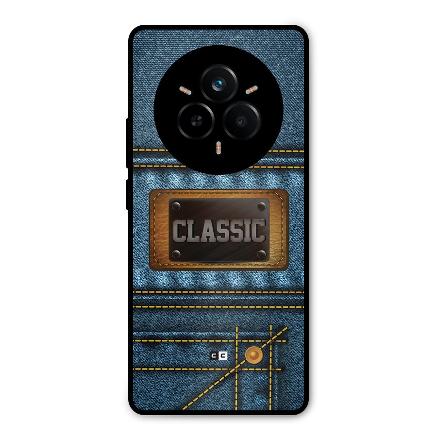 Classic Denim Metal Back Case for Realme 14 Pro