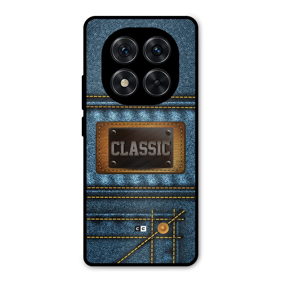 Classic Denim Metal Back Case for Redmi Note 14 Pro 5G