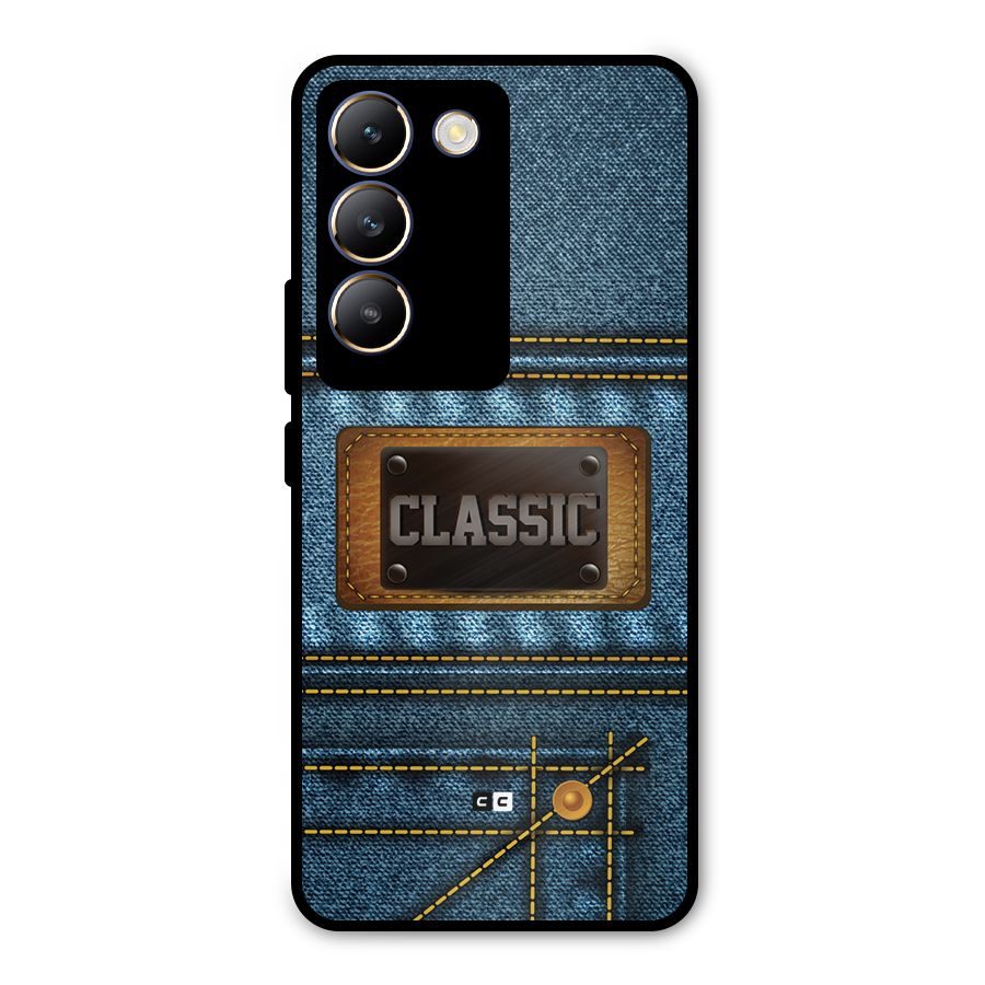 Classic Denim Metal Back Case for Vivo T3 5G