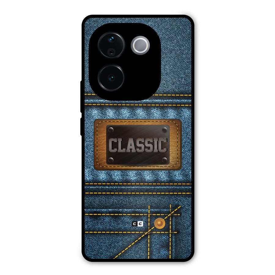 Classic Denim Metal Back Case for Vivo T3 Pro