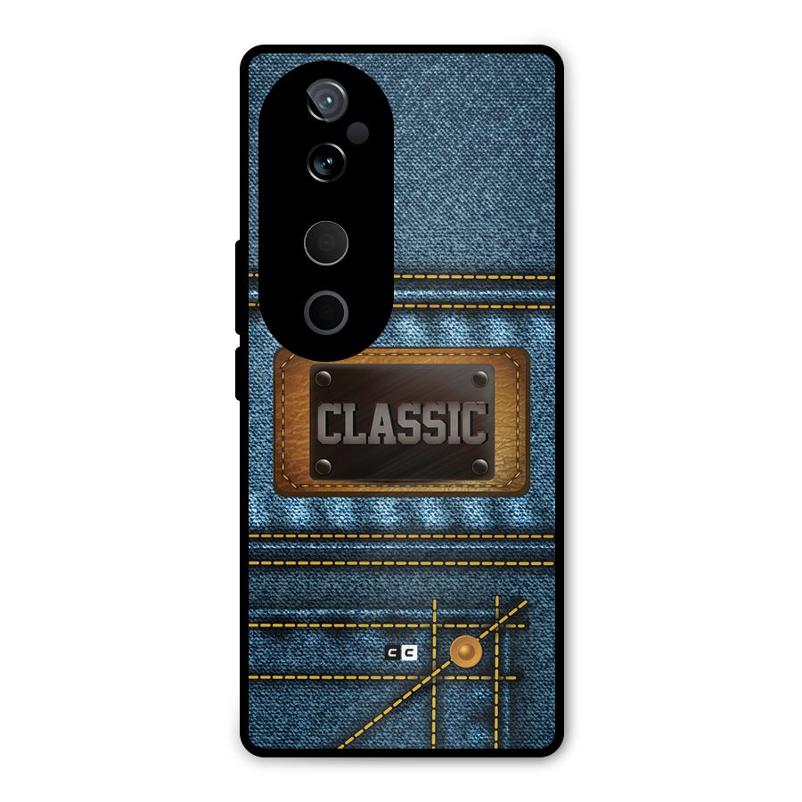 Classic Denim Metal Back Case for Vivo T3 Ultra