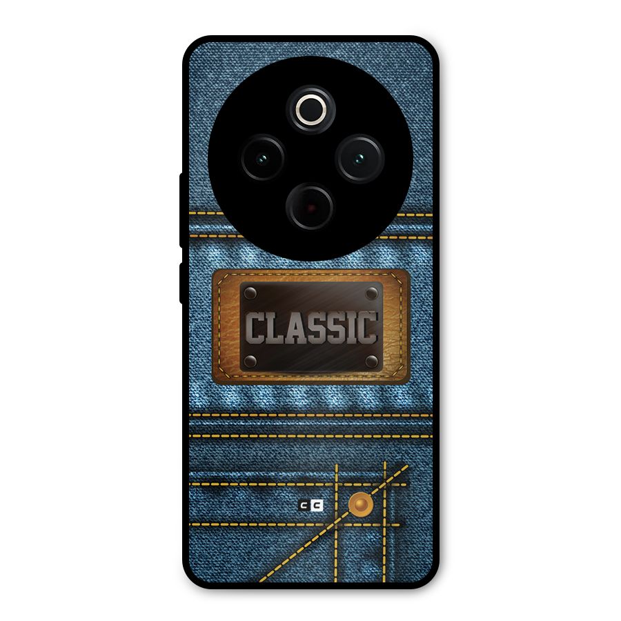 Classic Denim Metal Back Case for Vivo T4
