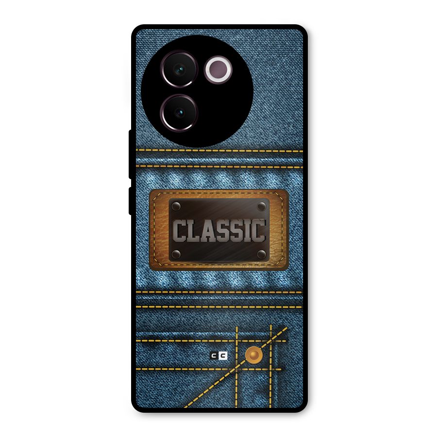 Classic Denim Metal Back Case for Vivo V30e