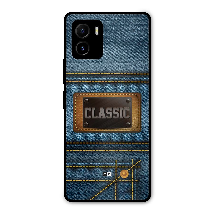 Classic Denim Metal Back Case for Vivo Y15s