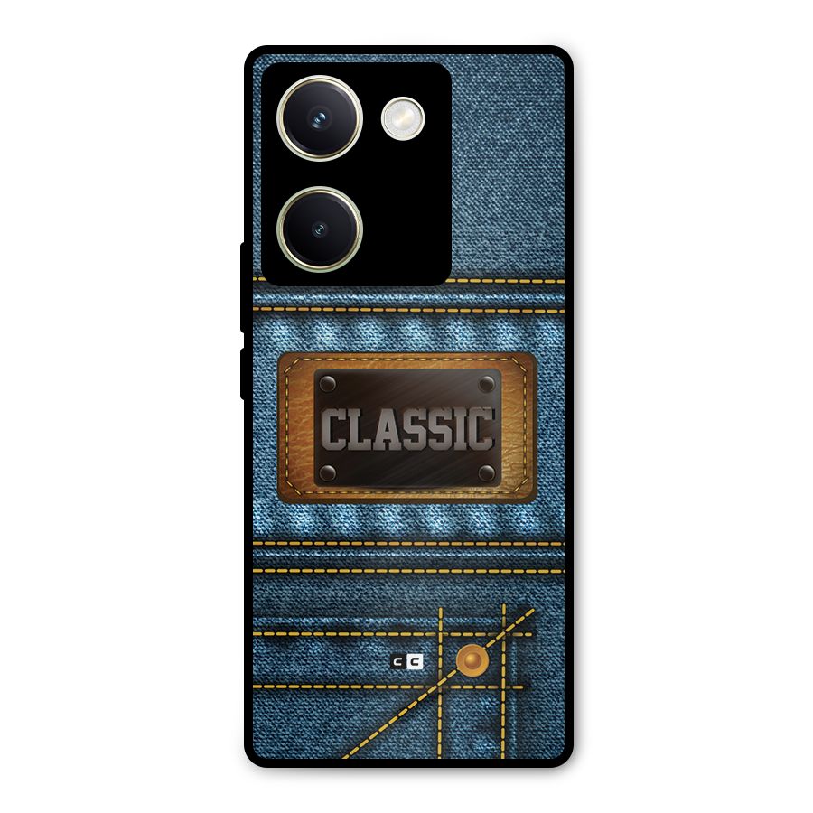 Classic Denim Metal Back Case for Vivo Y200 Pro