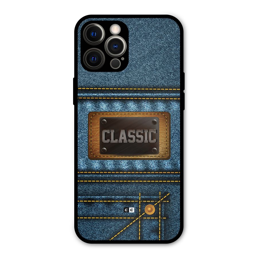 Classic Denim Metal Back Case for iPhone 12 Pro Max