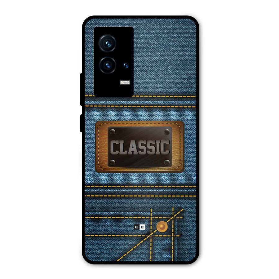 Classic Denim Metal Back Case for iQOO 9 5G