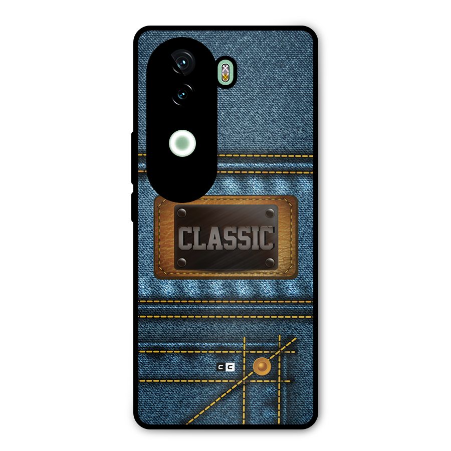 Classic Denim Metal Back Case for iQOO Z9s