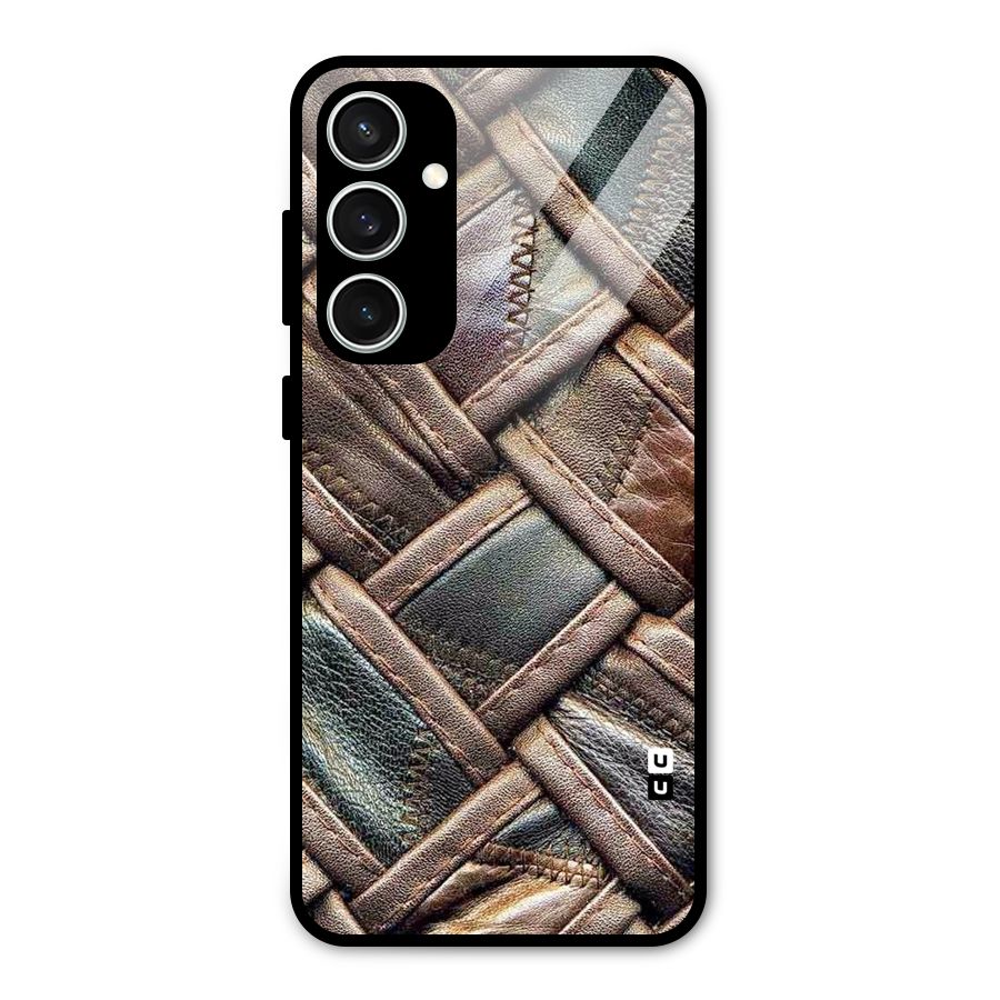 Classic Leather Belt Design Glass Back Case for Galaxy S23 FE