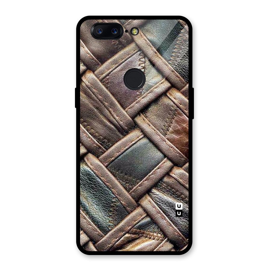 Classic Leather Belt Design Glass Back Case for OnePlus 5T