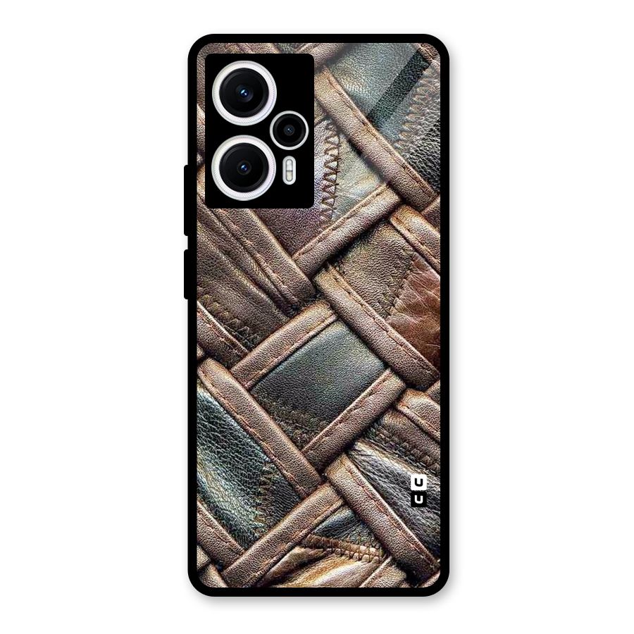 Classic Leather Belt Design Glass Back Case for Poco F5