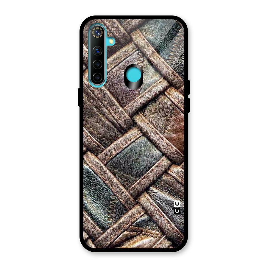 Classic Leather Belt Design Glass Back Case for Realme 5i