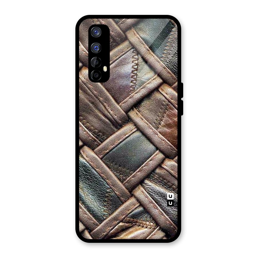 Classic Leather Belt Design Glass Back Case for Realme Narzo 20 Pro