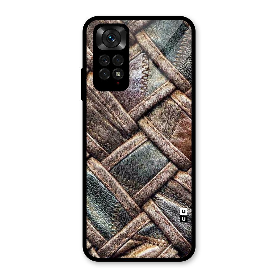 Classic Leather Belt Design Glass Back Case for Redmi Note 11S