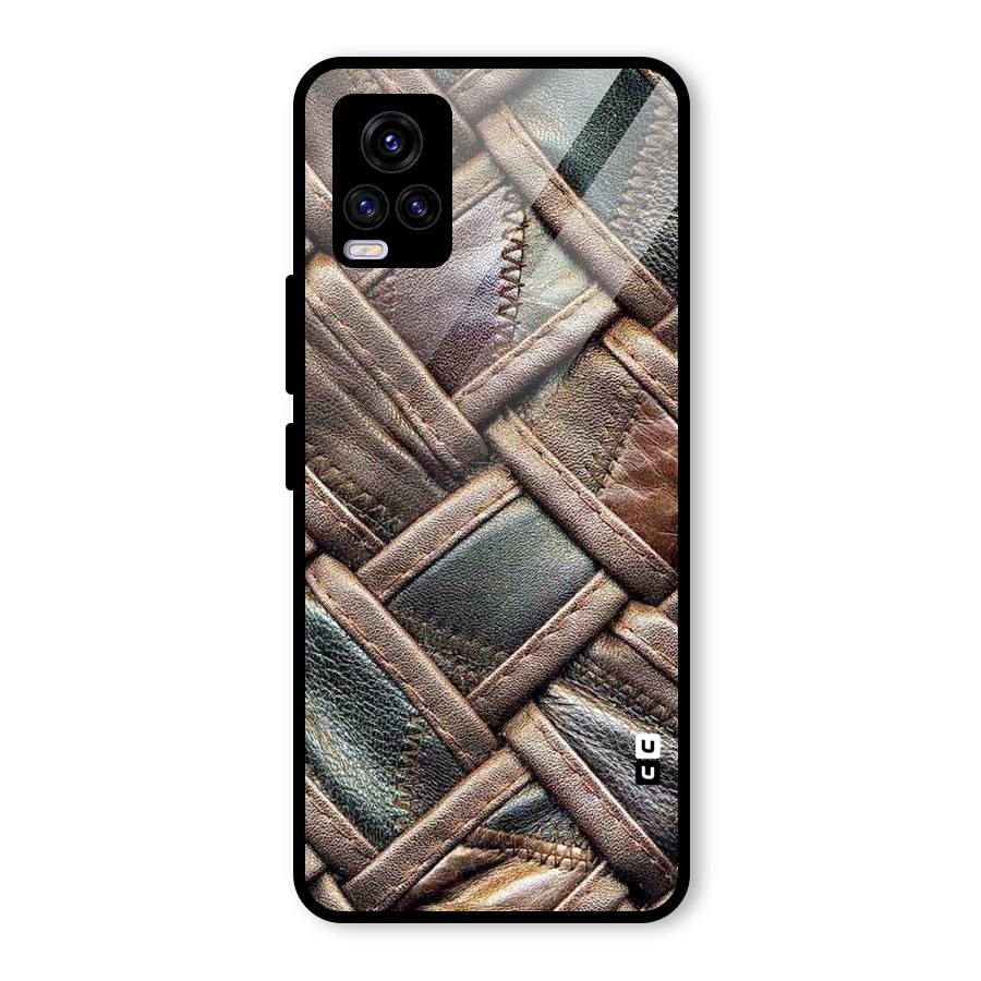 Classic Leather Belt Design Glass Back Case for Vivo V20 2021