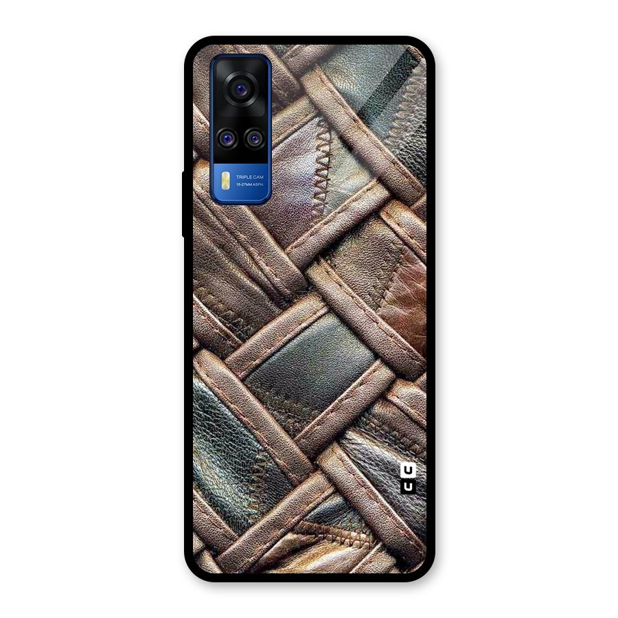 Classic Leather Belt Design Glass Back Case for Vivo Y31