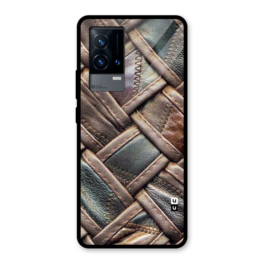 Classic Leather Belt Design Glass Back Case for iQOO 9 5G