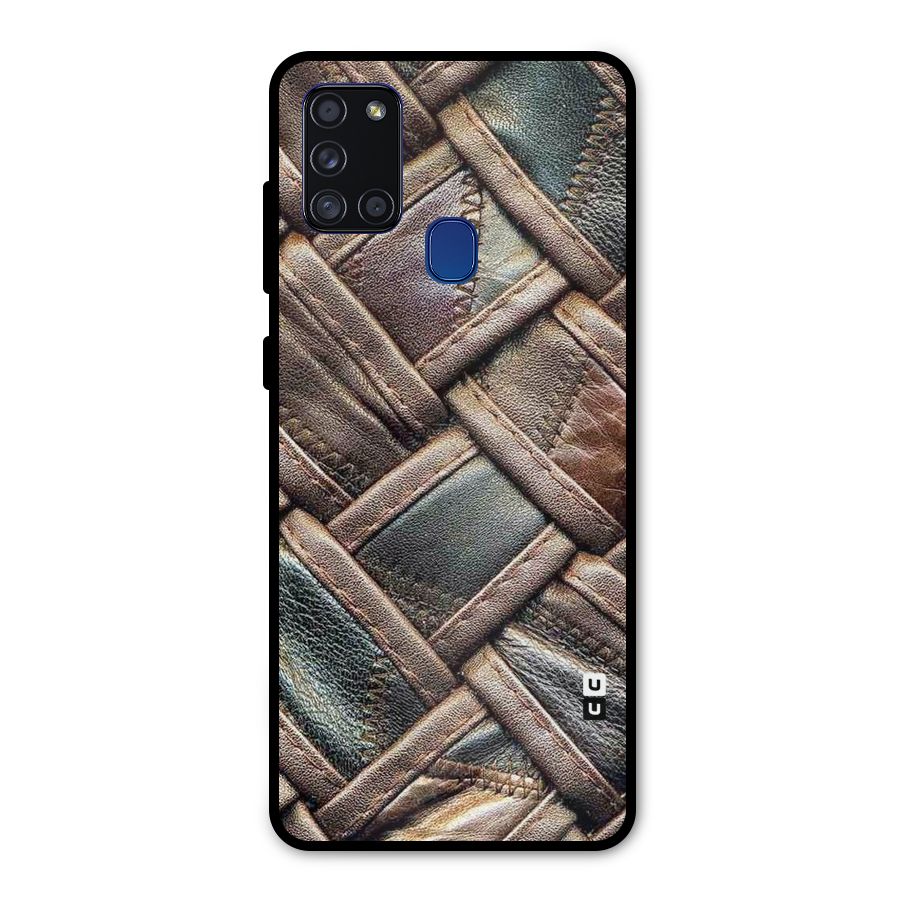 Classic Leather Belt Design Metal Back Case for Galaxy A21s