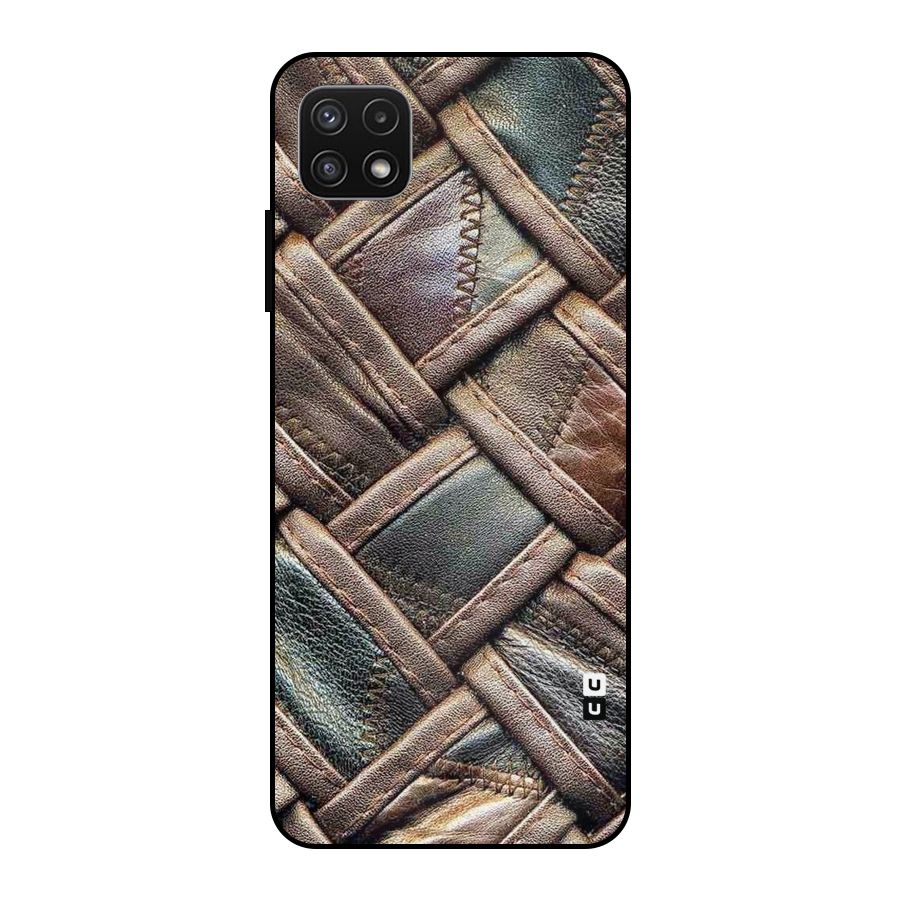 Classic Leather Belt Design Metal Back Case for Galaxy A22 5G