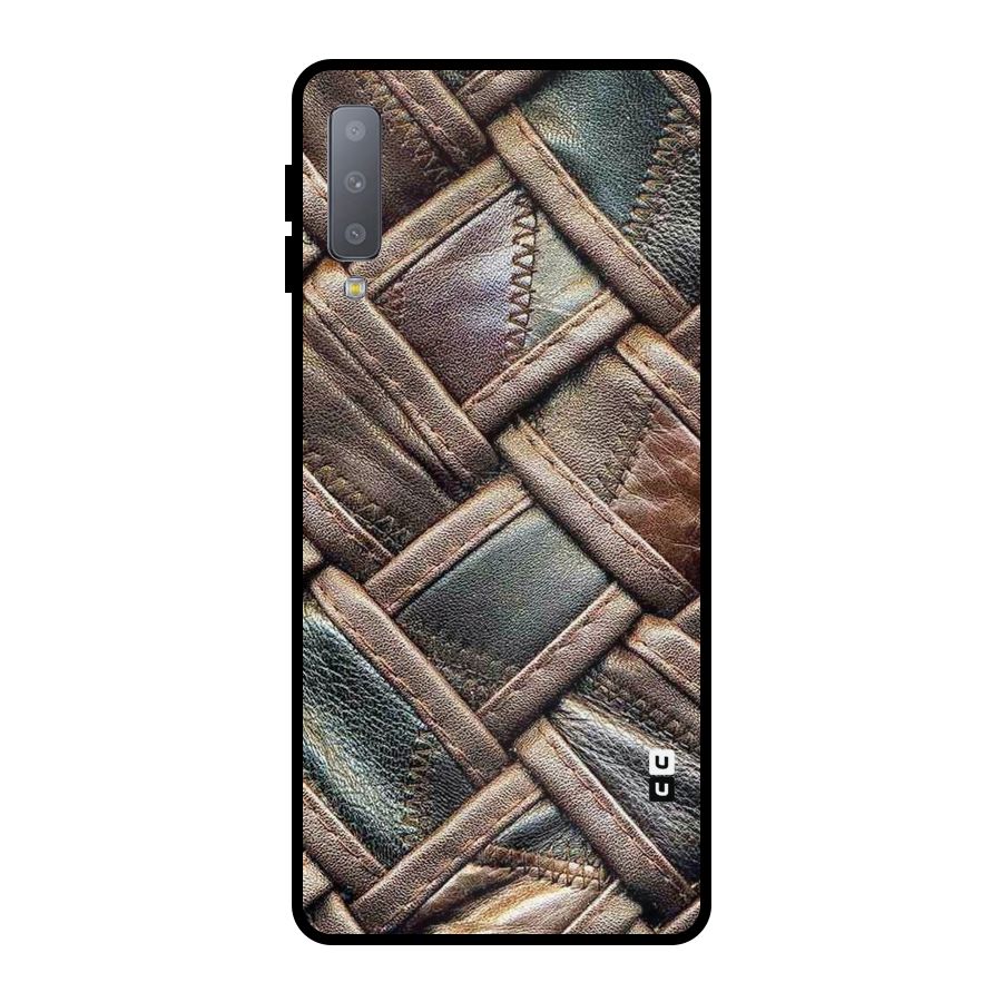 Classic Leather Belt Design Metal Back Case for Galaxy A7 (2018)