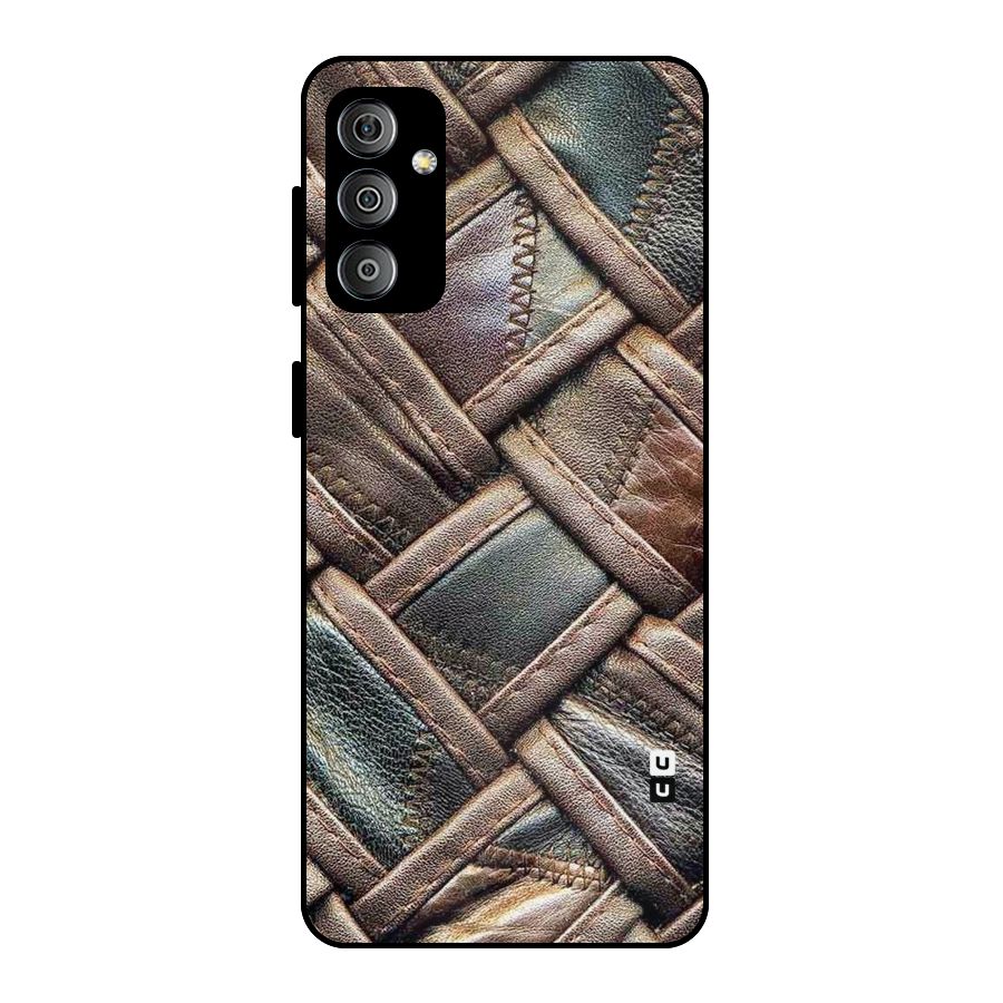 Classic Leather Belt Design Metal Back Case for Galaxy F23