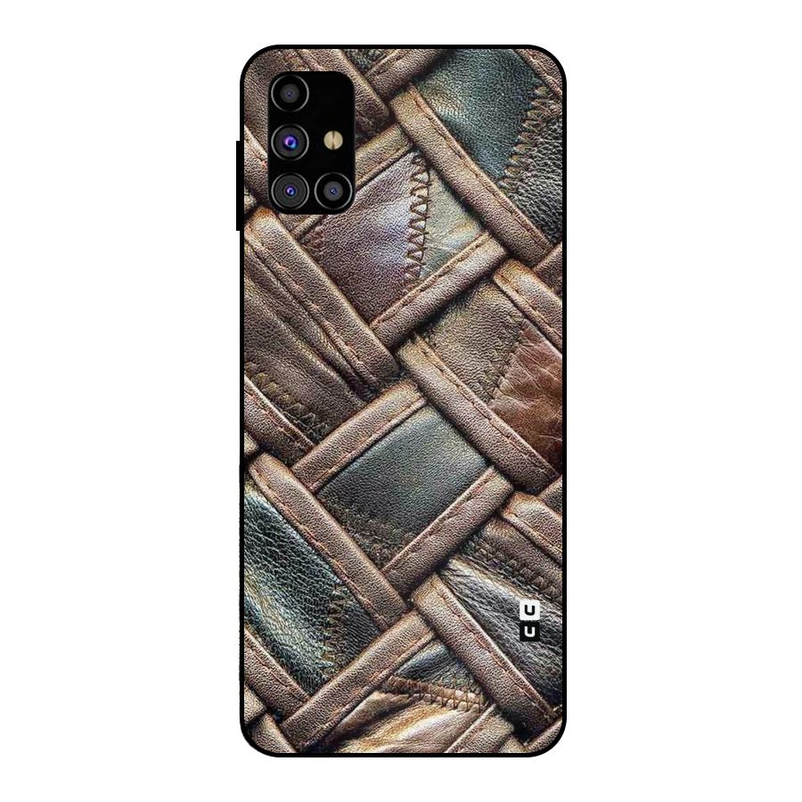Classic Leather Belt Design Metal Back Case for Galaxy M31s