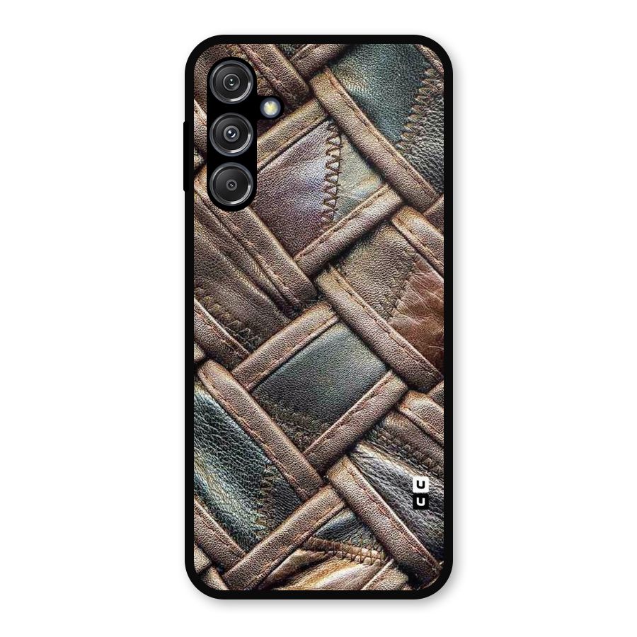 Classic Leather Belt Design Metal Back Case for Galaxy M34 5G