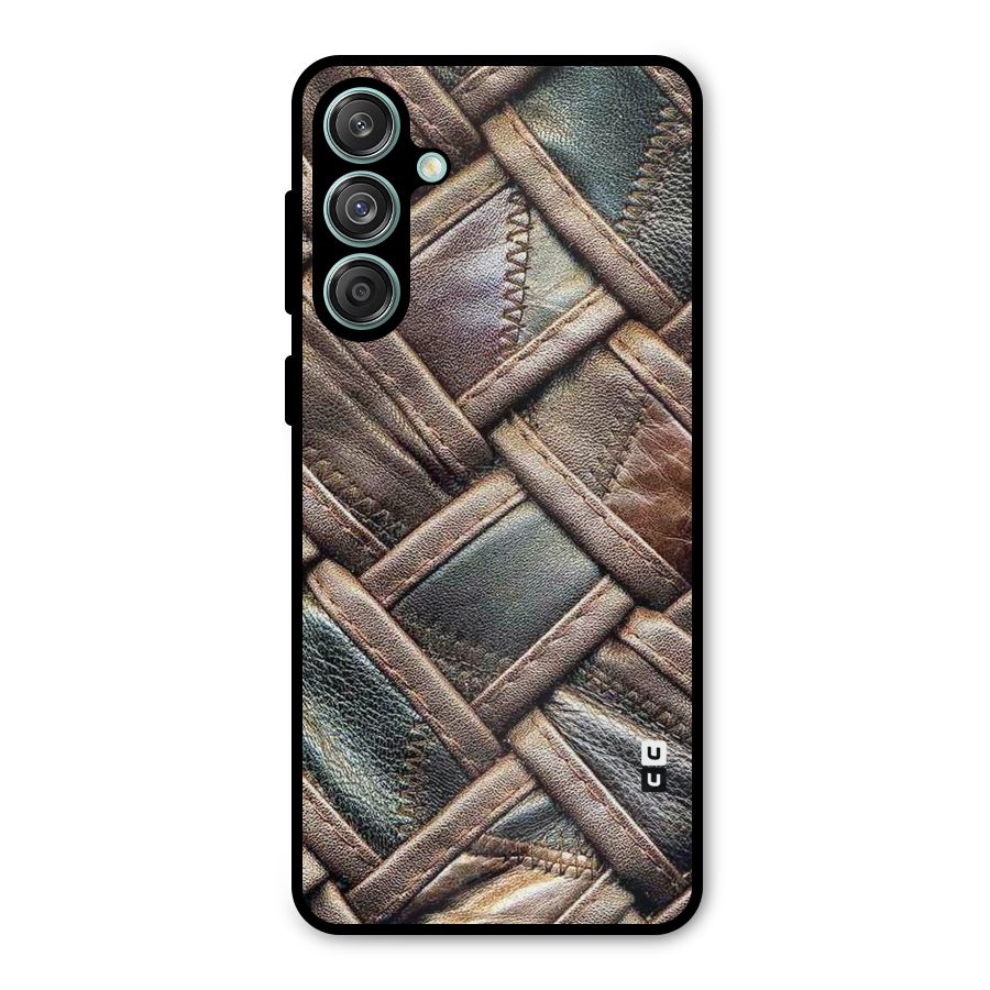 Classic Leather Belt Design Metal Back Case for Galaxy M55 5G
