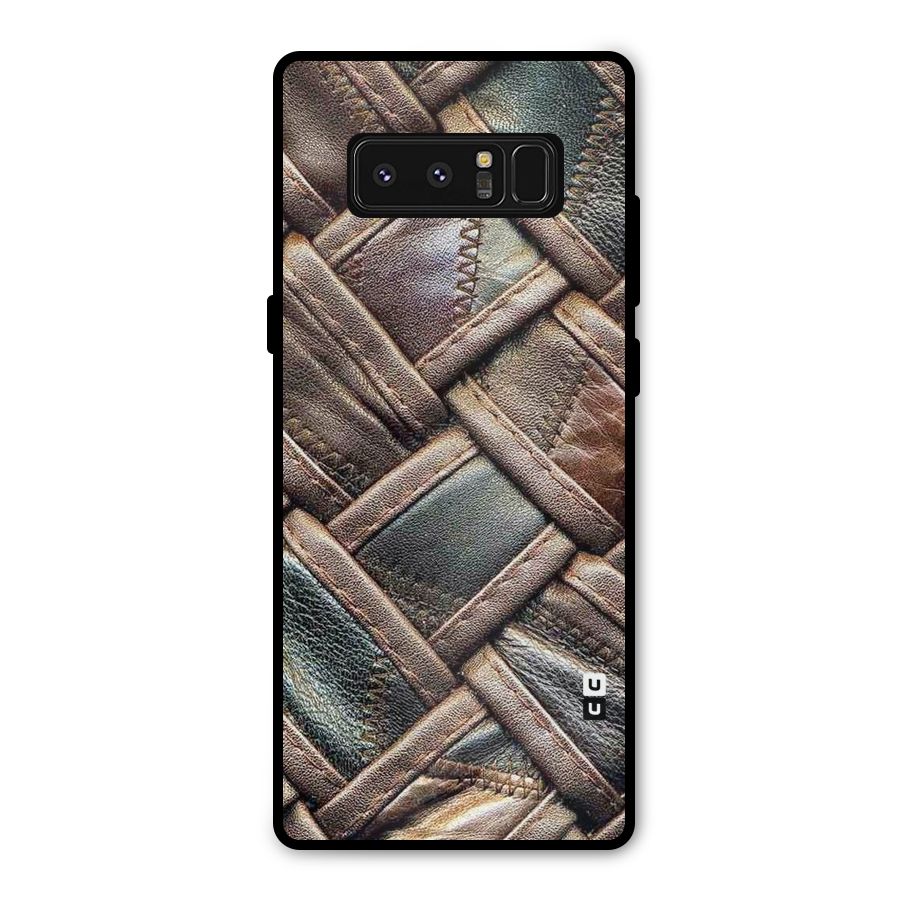 Classic Leather Belt Design Metal Back Case for Galaxy Note 8