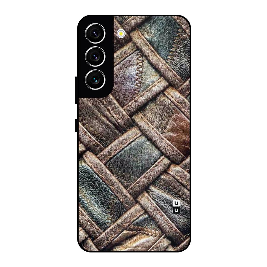 Classic Leather Belt Design Metal Back Case for Galaxy S22 5G
