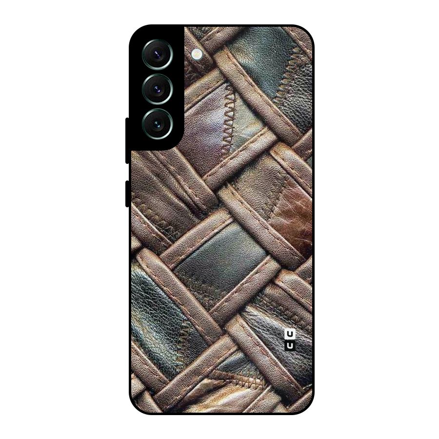 Classic Leather Belt Design Metal Back Case for Galaxy S22 Plus 5G