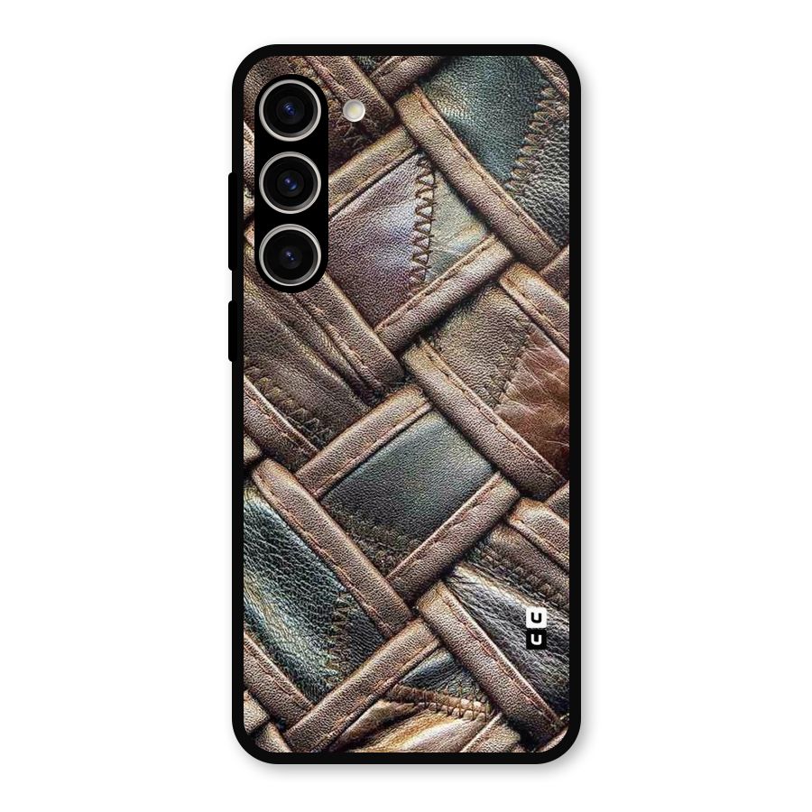 Classic Leather Belt Design Metal Back Case for Galaxy S23 Plus