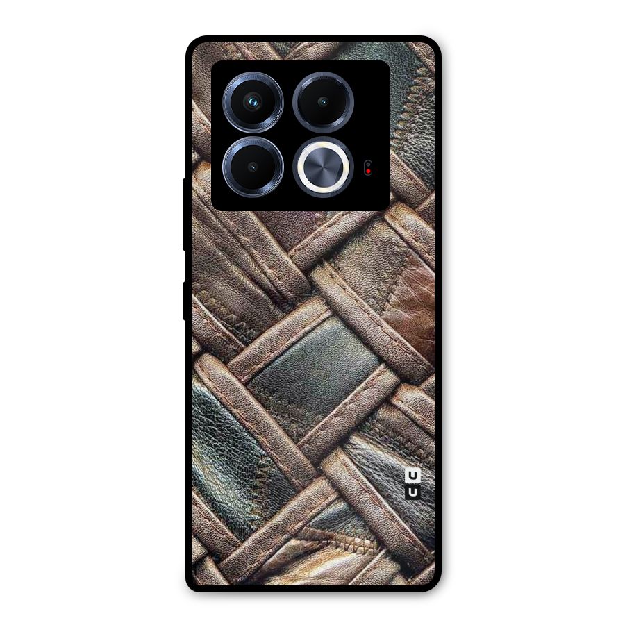 Classic Leather Belt Design Metal Back Case for Infinix Note 40 5G