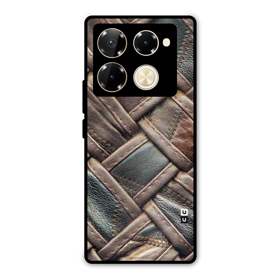 Classic Leather Belt Design Metal Back Case for Infinix Note 40 Pro Plus