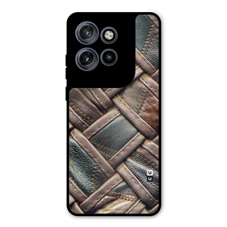 Classic Leather Belt Design Metal Back Case for Motorola Edge 50 Neo