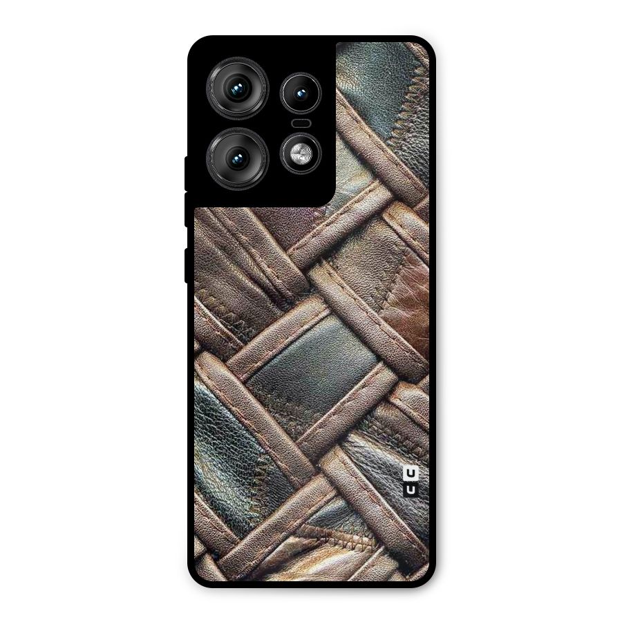 Classic Leather Belt Design Metal Back Case for Motorola Edge 50 Pro