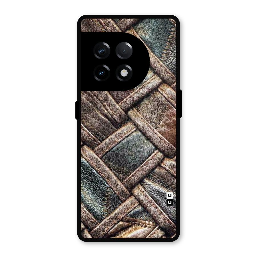 Classic Leather Belt Design Metal Back Case for OnePlus 11R