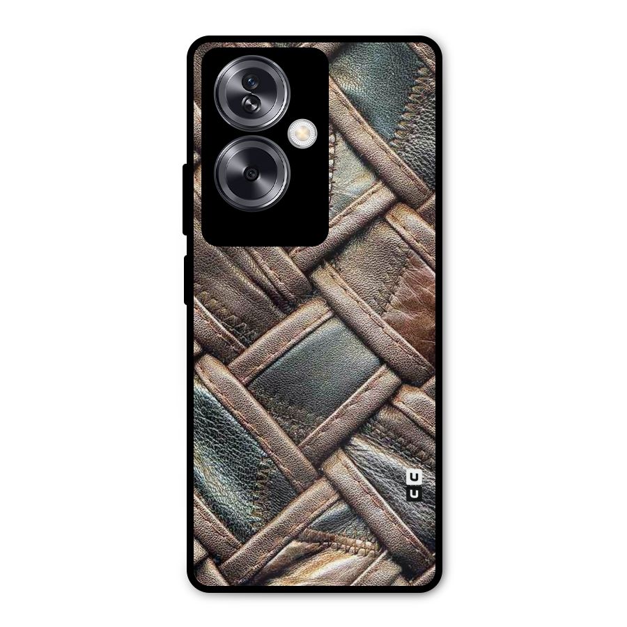 Classic Leather Belt Design Metal Back Case for Oppo A79 5G