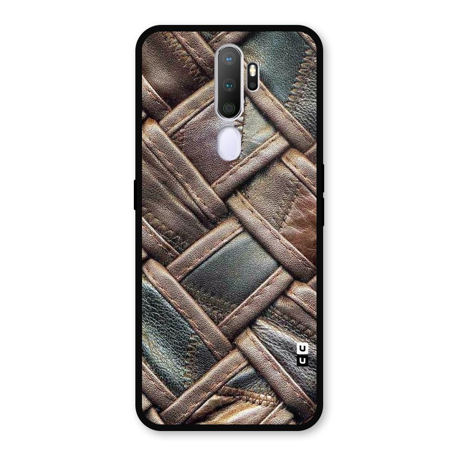Classic Leather Belt Design Metal Back Case for Oppo A9 (2020)