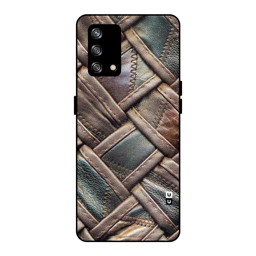 Classic Leather Belt Design Metal Back Case for Oppo F19