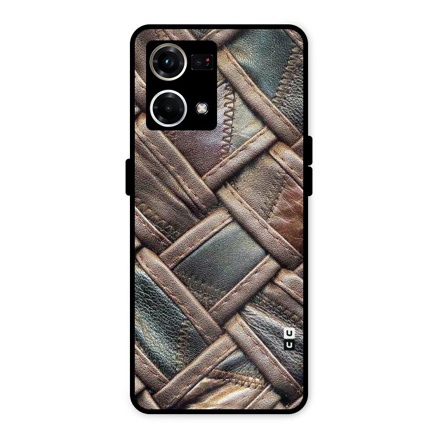 Classic Leather Belt Design Metal Back Case for Oppo F21 Pro 4G