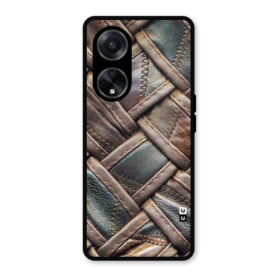 Classic Leather Belt Design Metal Back Case for Oppo F23