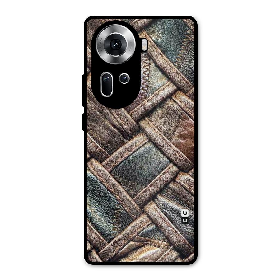 Classic Leather Belt Design Metal Back Case for Oppo Reno11 5G