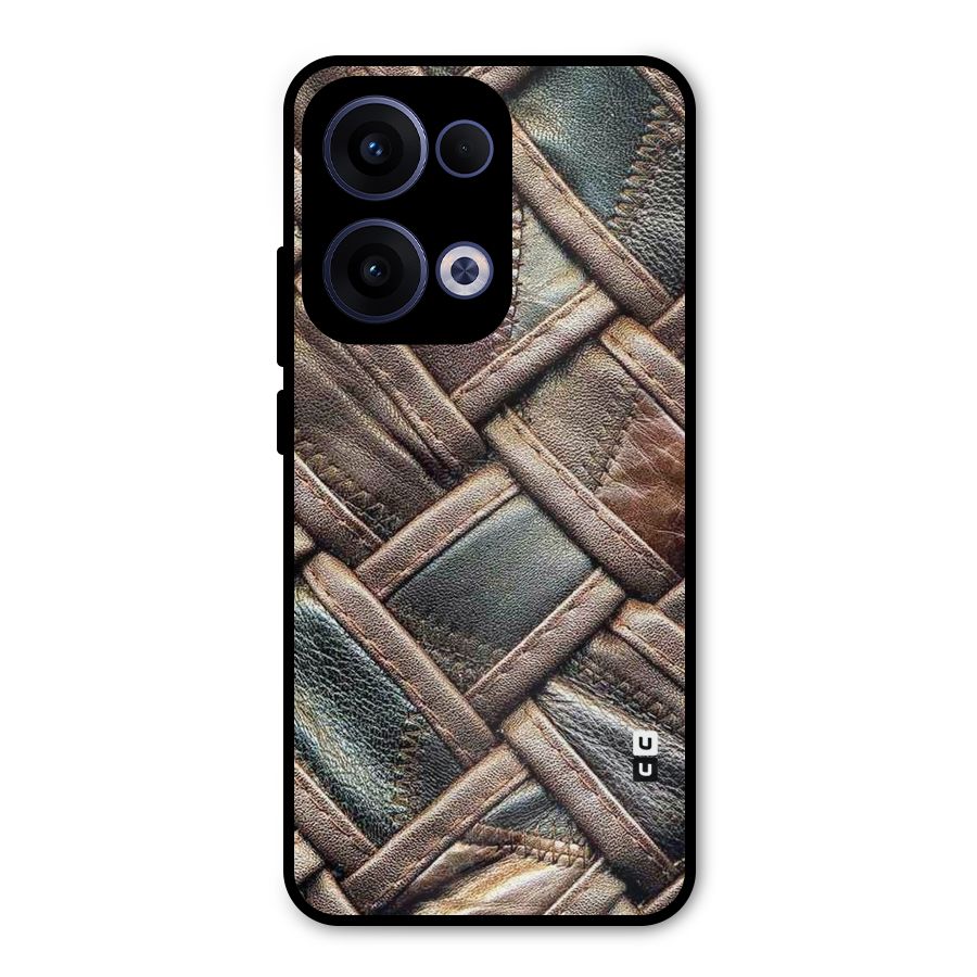 Classic Leather Belt Design Metal Back Case for Oppo Reno13