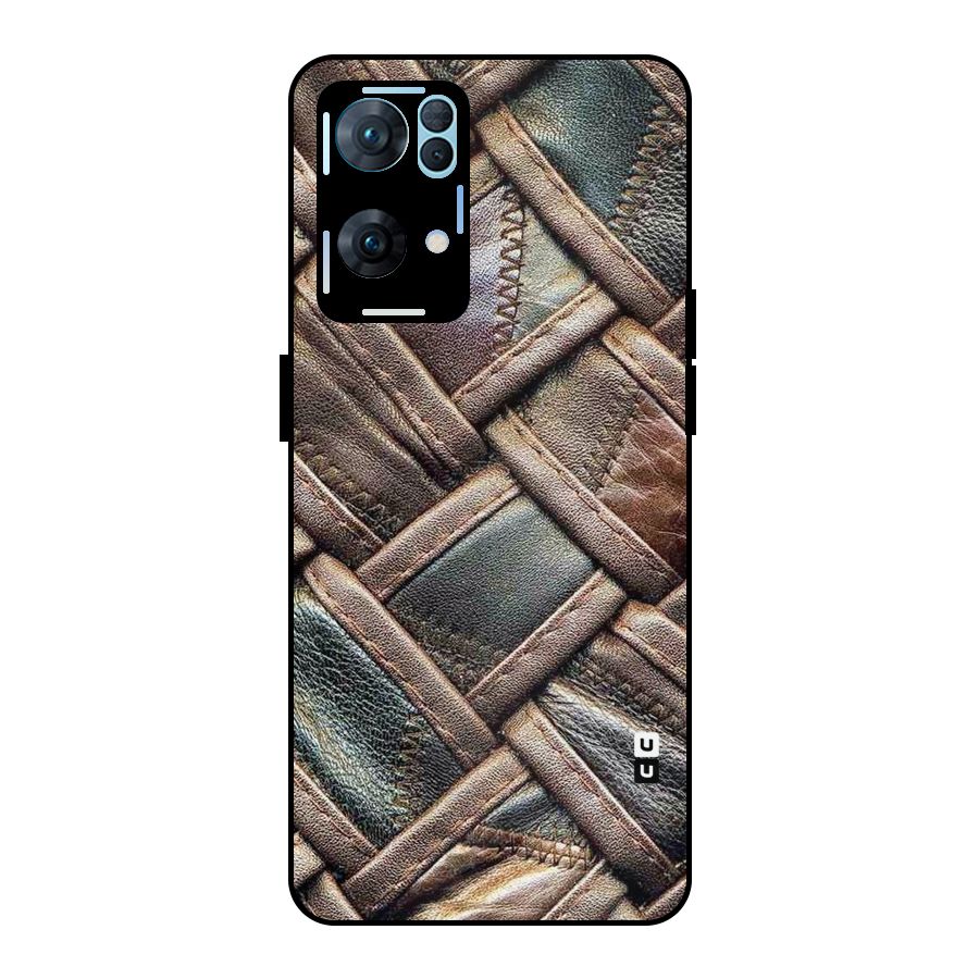 Classic Leather Belt Design Metal Back Case for Oppo Reno7 Pro 5G
