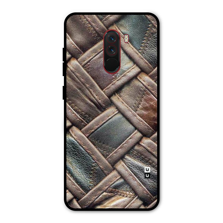Classic Leather Belt Design Metal Back Case for Poco F1